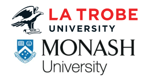 Combined logos of La Trobe and Monash Universities